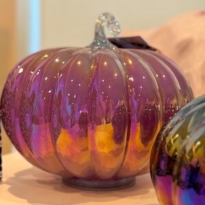 Purple LED iridescent pumpkin